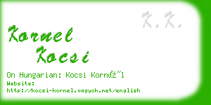 kornel kocsi business card